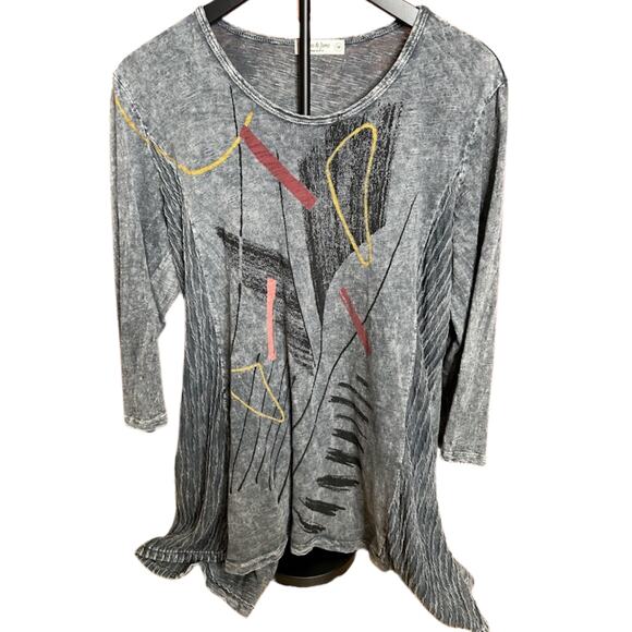 Jess & Jane Abstract Art Deco Tunic Top - Picture 2 of 8